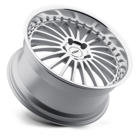 TSW Silverstone Cast Aluminum Wheel - Silver With Mirror Cut Face And Lip