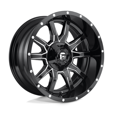 D627 Vandal Cast Aluminum Wheel in Gloss Black Milled Finish from Fuel Wheels - View 1