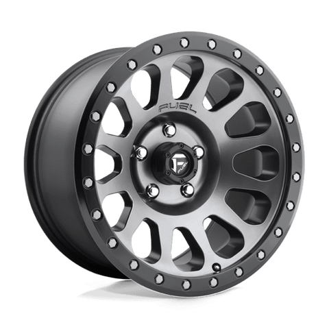 D601 Vector Cast Aluminum Wheel in Matte Gunmetal Black Bead Ring Finish from Fuel Wheels - View 2