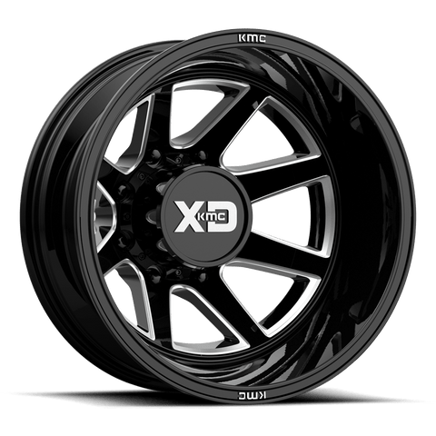 XD845 Pike Dually Cast Aluminum Wheel - Gloss Black Milled