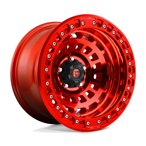 D100 Zephyr Beadlock Cast Aluminum Wheel in Candy Red Finish from Fuel Wheels - View 1