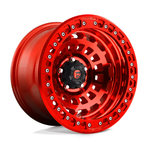 D100 Zephyr Beadlock Cast Aluminum Wheel in Candy Red Finish from Fuel Wheels - View 2