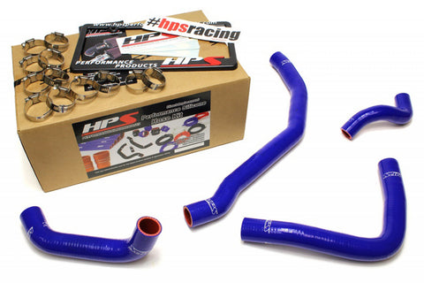 HPS Blue Reinforced Silicone Radiator Coolant Hose Kit (4pc set) for rear engine for Toyota 90-99 MR2 3SGTE Turbo