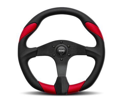 Momo Quark Steering Wheel 350 mm - Black Poly/Black Spokes