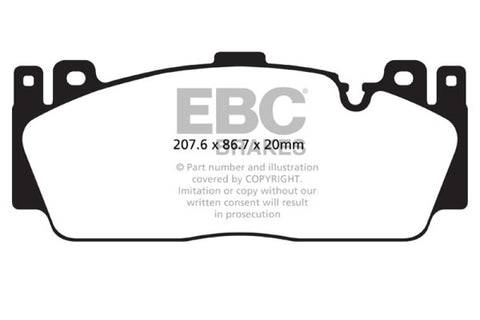EBC 12+ BMW M5 4.4 Twin Turbo (F10) Redstuff Front Brake Pads