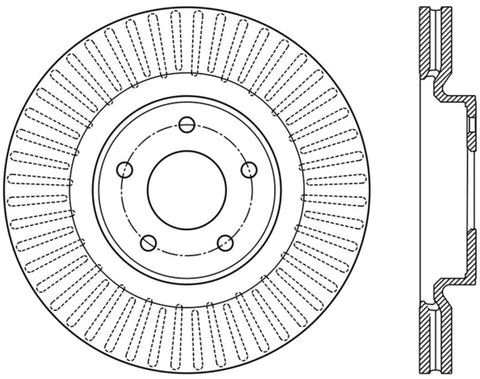 StopTech 13-15 Nissan Pathfinder Slotted Front Left Rotor