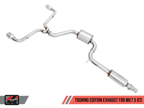 AWE Tuning Volkswagen GTI MK7.5 2.0T Touring Edition Exhaust w/Chrome Silver Tips 102mm