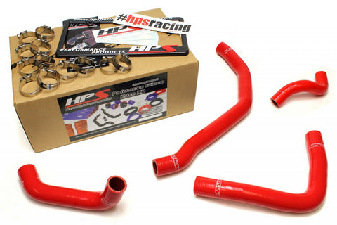 HPS Red Reinforced Silicone Radiator Coolant Hose Kit (4pc set) for rear engine for Toyota 90-99 MR2 3SGTE Turbo