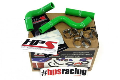 HPS Green Reinforced Silicone Radiator Hose Kit for Kawasaki 98-12 KX80 KX85 KX100