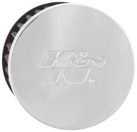 K&N Rubber Base Chrome Top Push-In Crankcase Vent Filter 3in OD x 2-1/2in H.