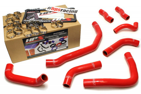 HPS Red Reinforced Silicone Coolant Hose Complete kit (8pc) for front radiator   rear engine for Toyota 90-99 MR2 3SGTE Turbo