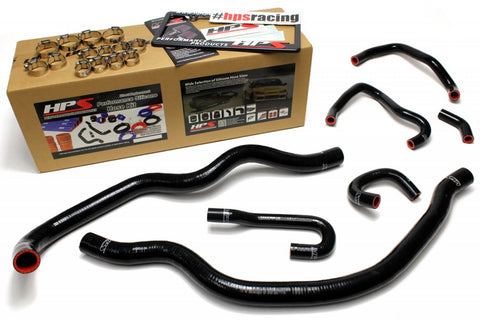 HPS Honda 00-05 S2000 AP1 AP2 High Temp Reinforced Silicone Radiator Hose Kit Coolant OEM Replacement - Black