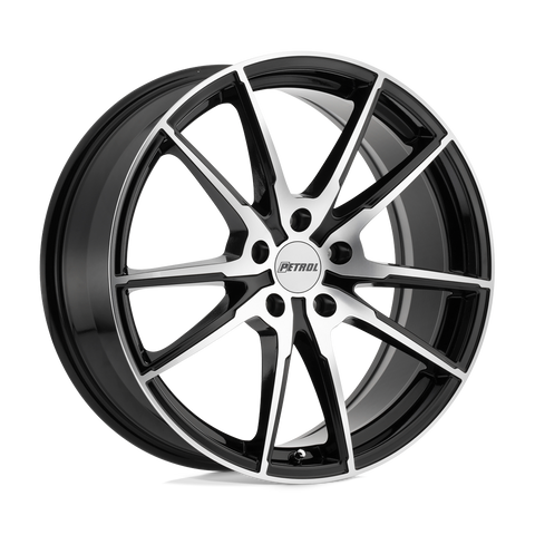P0A Cast Aluminum Wheel in Gloss Black with Machined Cut Face Finish from Petrol Wheels - View 1