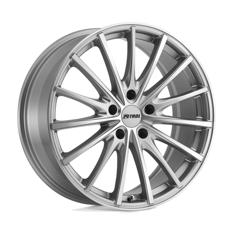 P3A Cast Aluminum Wheel in Silver with Machined Cut Face Finish from Petrol Wheels - View 1