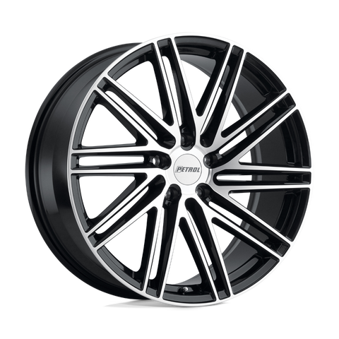 P1C Cast Aluminum Wheel in Gloss Black with Machined Face Finish from Petrol Wheels - View 1