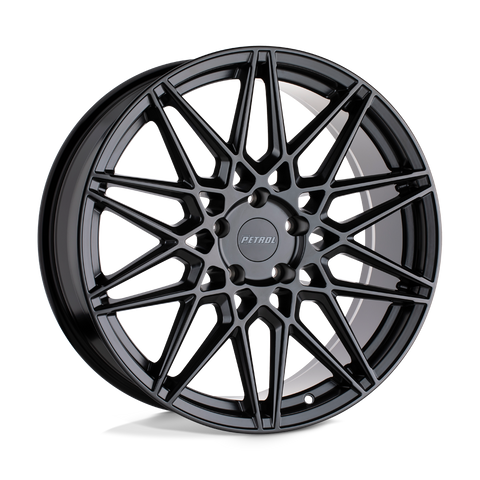 P3C Cast Aluminum Wheel in Semi Gloss Black Finish from Petrol Wheels - View 1